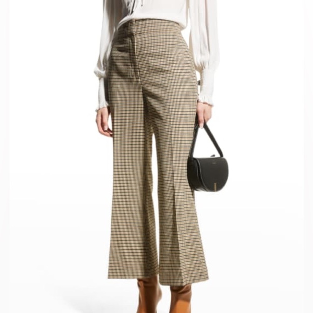 Rebecca Taylor Houndstooth Crop Flare Pants - Size 6